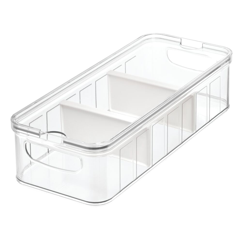 iDesign Crisp Large Divided Bin Clear