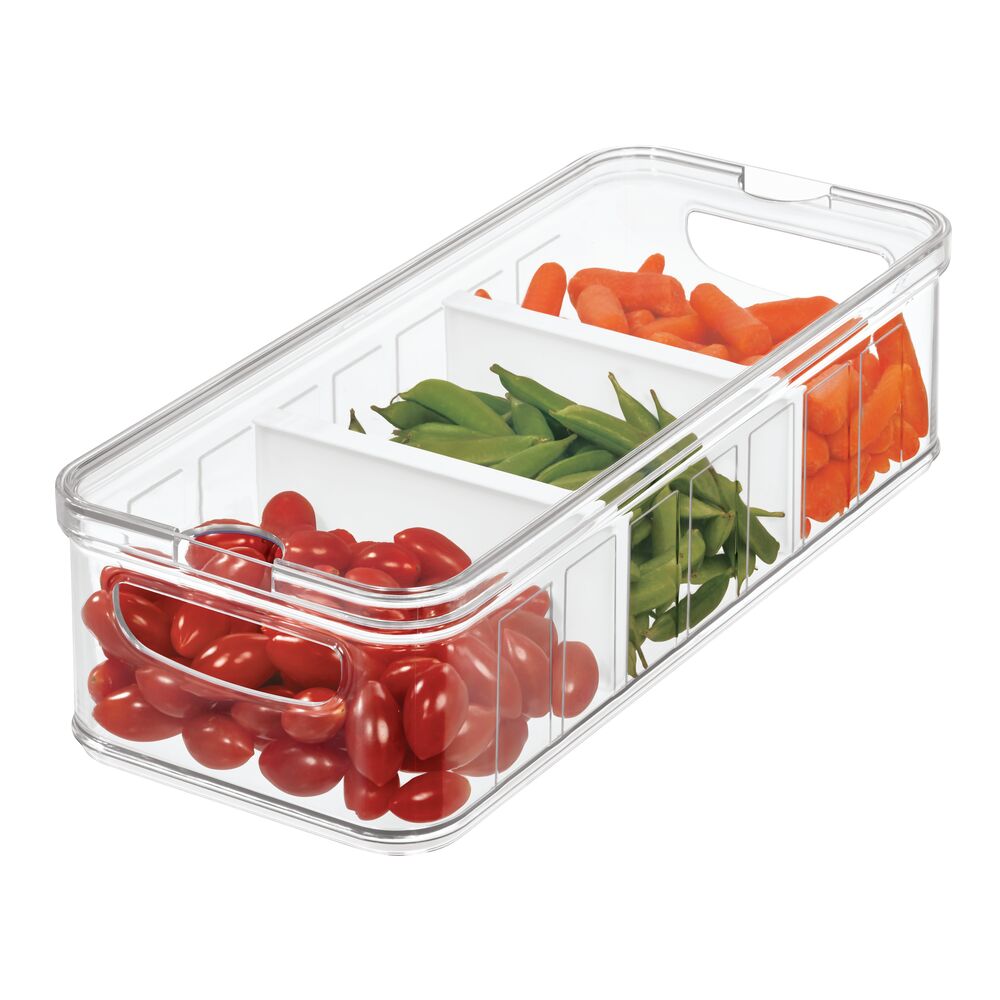 iDesign Crisp Large Divided Bin Clear