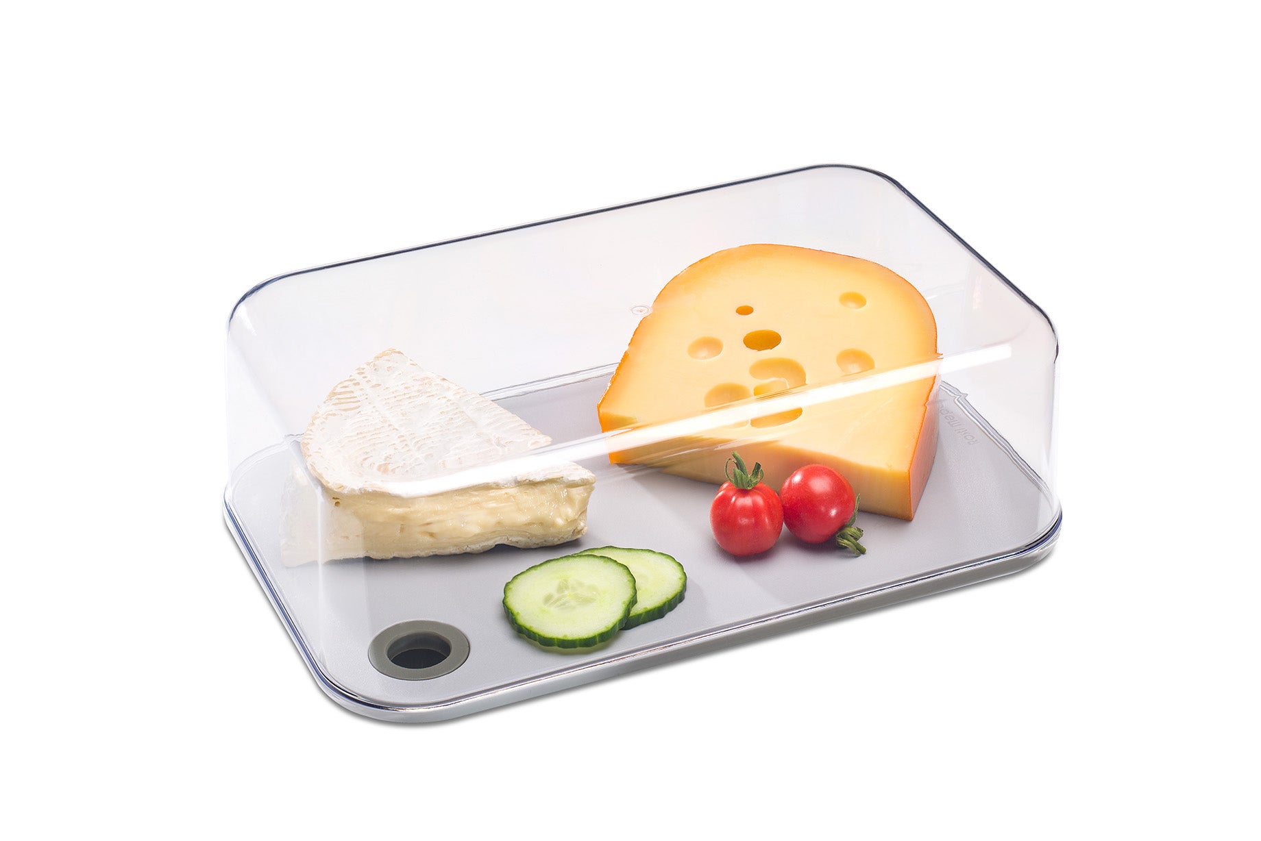 Fridge Organisers | Cheese storage box with a removable chopping / serving board