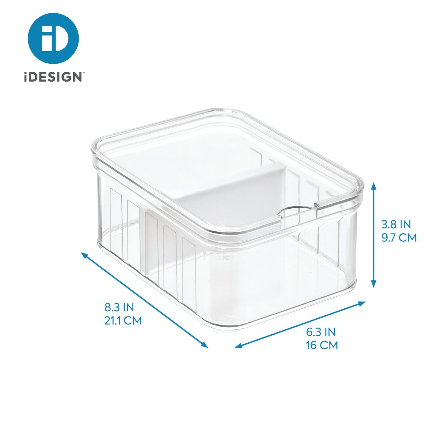 iDesign Crisp Small Divided Bin Clear