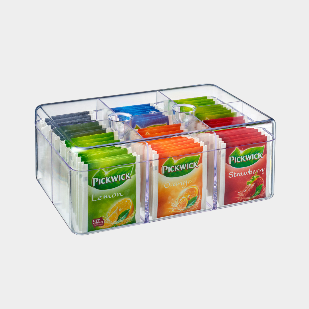 Clear tea storage box